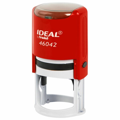 Оснастка для печатей оттиск D=42 мм, синий, TRODAT IDEAL 46042, корпус КРАСНЫЙ, крышка, подушка,125311 238375 - фото 329656
