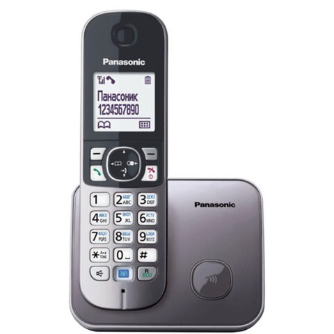 Радиотелефон PANASONIC KX-TG6811RUM, память 50 номеров, АОН, повтор, спикерфон, полифония, 10-100 м, серый 262040 - фото 329818