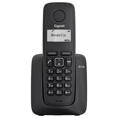 Радиотелефон Gigaset A116, память 50 номеров, АОН, повтор, часы, черный, S30852H2801S301 263127 - фото 329824