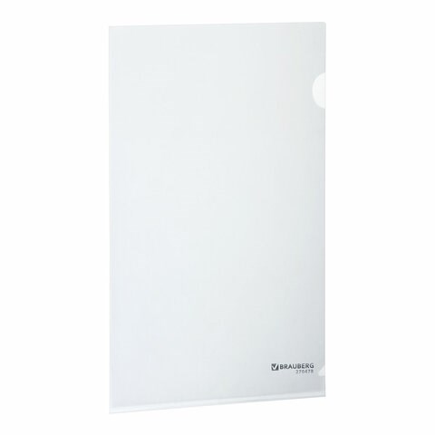 Папка-уголок плотная BRAUBERG SUPER, 0,18 мм, прозрачная, 270478 270478 - фото 329919