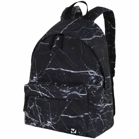 Рюкзак BRAUBERG СИТИ-ФОРМАТ универсальный, "Black marble", черный, 41х32х14 см, 270790 270790 - фото 329991