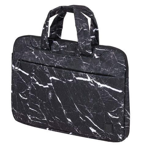 Сумка портфель BRAUBERG STYLE с отделением для ноутбука 13-14", 3 кармана, "Marble", черная, 26х36х3 см, 270835 270835