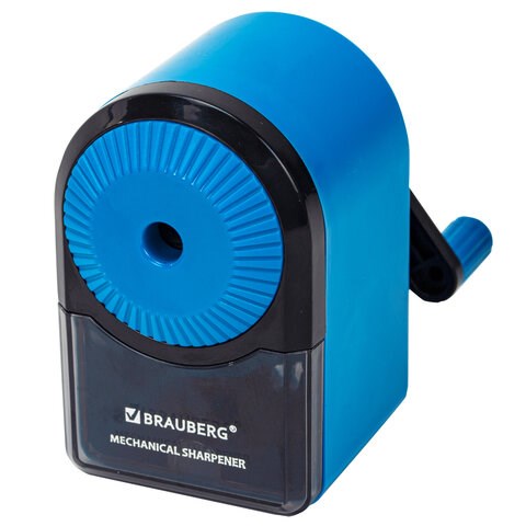 Точилка механическая BRAUBERG ULTRA для чернографитных и цветных карандашей, крепление к столу, цвет корпуса голубой с черным, 271342 271342 - фото 330127