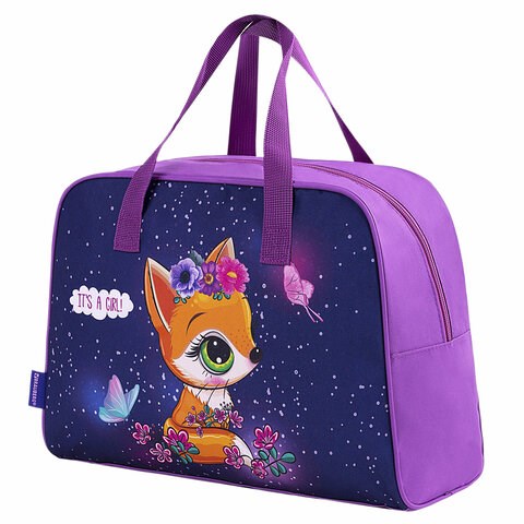 Сумка для занятий BRAUBERG с ручками, 35x25x15 см, "Little fox", 271591 271591 - фото 330194