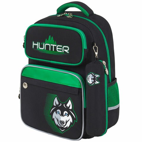 Рюкзак ЮНЛАНДИЯ COMPLETE, с пеналом в комплекте, эрго-спинка, "Hunter", 42х29х14 см, 272054 272054