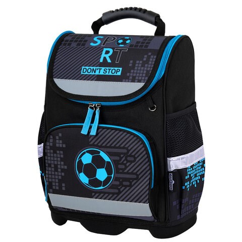 Ранец ЮНЛАНДИЯ WISE, 1 отделение, 3 кармана, устойчивое дно, "Sport game", 37x29х15 см, 272072 272072