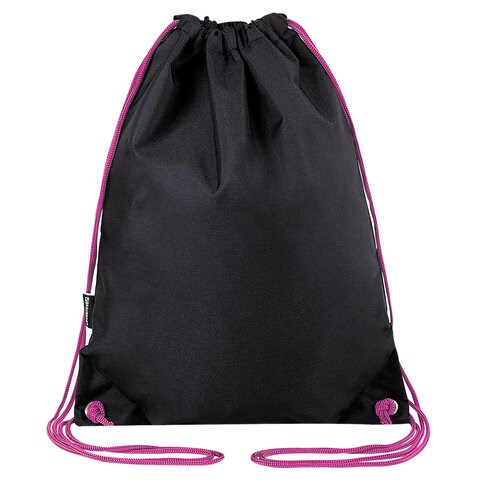 Мешок для обуви BRAUBERG плотный, карман на молнии, подкладка, 43х33 см, Neon Pink, 272428 272428 - фото 330513