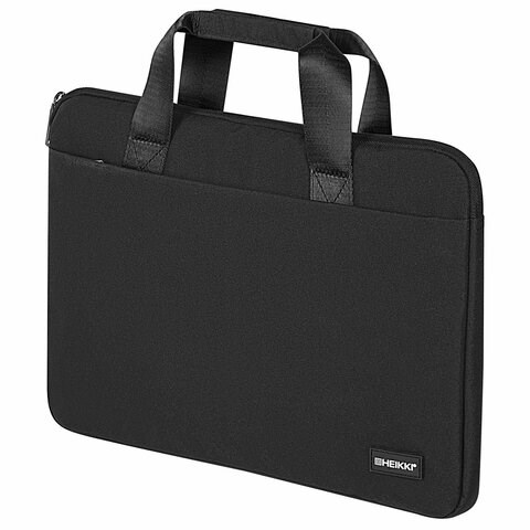 Сумка портфель HEIKKI ULTRA (ХЕЙКИ) с отделением для ноутбука 15,6", Total black, черная, 28х39х3 см, 272609 272609 - фото 330627