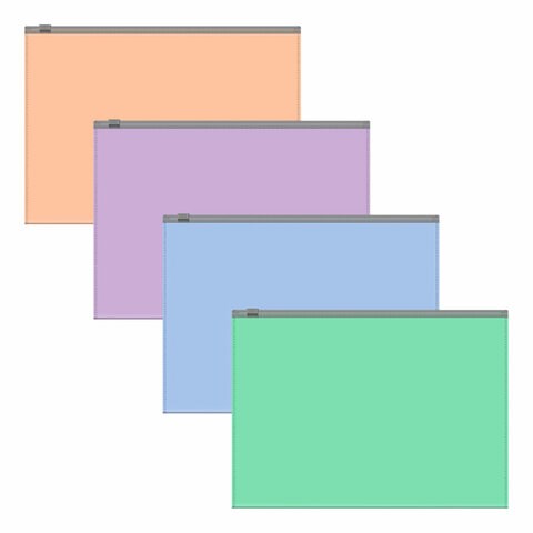 Папка-конверт на молнии ERICH KRAUSE "Matt Pastel Bloom" А5+ (250х180 мм), ассорти, 0,18 мм, 61170 272933 - фото 330836