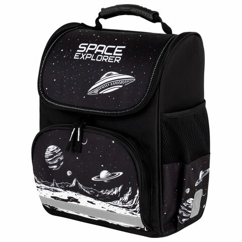 Ранец ПИФАГОР BASIC, 1 отделение, 3 кармана, эргономичная спинка, "Space invader", 35х28х18 см, 273140 273140 - фото 330893