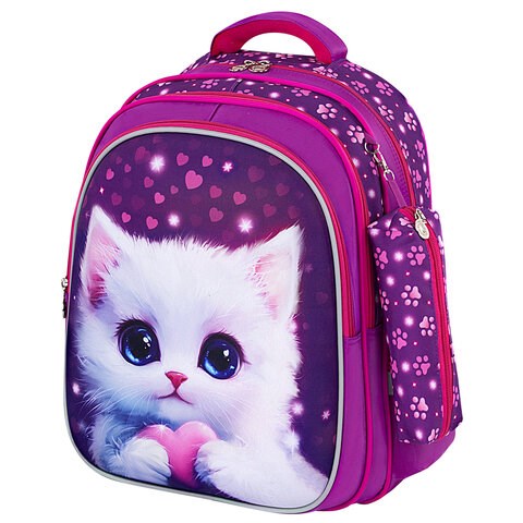 Рюкзак BRAUBERG KIDS MIND с пеналом в комплекте, 2 отделения, "Humble Cat", 40х28х18 см, 273176 273176 - фото 330922