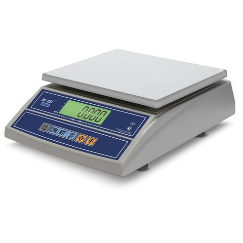Весы фасовочные MERTECH M-ER 326FL-6.1 LCD (0,04-6 кг), дискретность 1 г, платформа 280x235 мм, без стойки 290616 - фото 331029