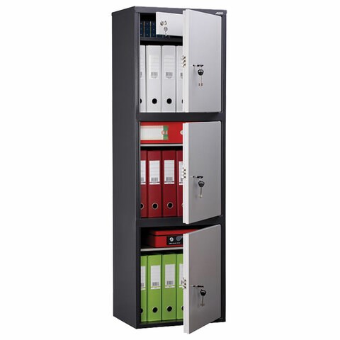 Шкаф металлический для документов AIKO "SL-150/3Т" ГРАФИТ, 1490х460х340 мм, 37 кг, S10799153502 291203 - фото 331150