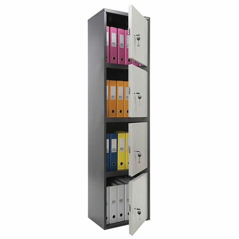 Шкаф металлический для документов AIKO "SL-185/4" ГРАФИТ, 1800х460х340 мм, 37 кг, S10799182502 291207 - фото 331153