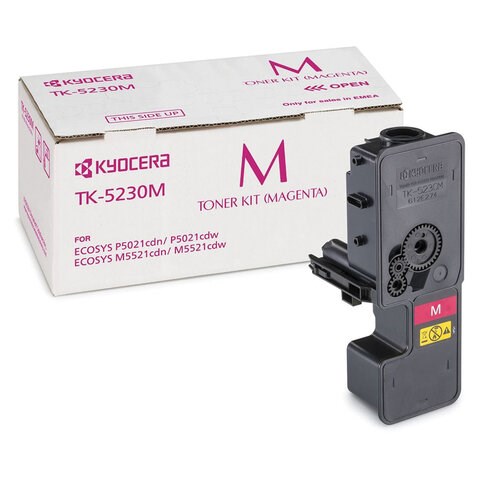 Тонер-картридж KYOCERA (TK-5230M) ECOSYS P5021cdn/cdw/M5521cdn/cdw, пурпурный, ресурс 2200 стр., оригинальный, 1T02R9BNL0 320856