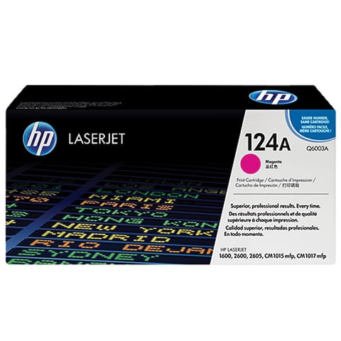 Картридж лазерный HP (Q6003A) ColorLaserJet CM1015/2600 и др, №124A, пурпурный, оригинальный, 2000 страниц 360588 - фото 331675