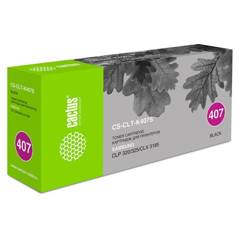 Картридж лазерный CACTUS (CS-CLT-K407S) для SAMSUNG CLP-320/325/N, черный, ресурс 1500 страниц 361802 - фото 332029
