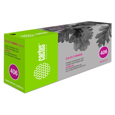 Картридж лазерный CACTUS (CS-CLT-M406S) для SAMSUNG CLP-365/365W, пурпурный, ресурс 1000 страниц 361803