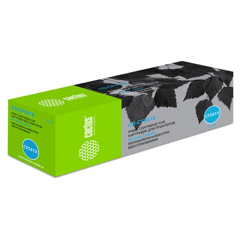 Картридж лазерный CACTUS (CS-CF541X) для HP LaserJet Pro M254/M280/M281, голубой, ресурс 2500 страниц 363046