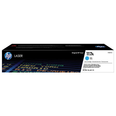 Картридж лазерный HP (W2071A) для HP Color Laser 150a/nw/178nw/fnw, №117A, голубой, оригинальный, ресурс 700 страниц 363308 - фото 332879