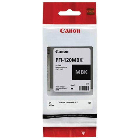 Картридж струйный CANON (PFI-120MBK) для imagePROGRAF TM-200/205/300/305, матовый черный, 130 мл, оригинальный, 2884C001 363497