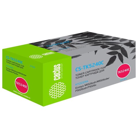 Картридж лазерный CACTUS (CS-TK5240C) для Kyocera M5526cdn/M5526cdw/P5026cdn, голубой, ресурс 3000 страниц 363703 - фото 333196