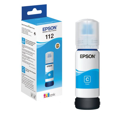 Чернила EPSON 112 (C13T06C24A) для СНПЧ EPSON L11160 /L15150 /L15160 /L6550/L6570, голубые, ОРИГИНАЛЬНЫЕ 363901 - фото 333376
