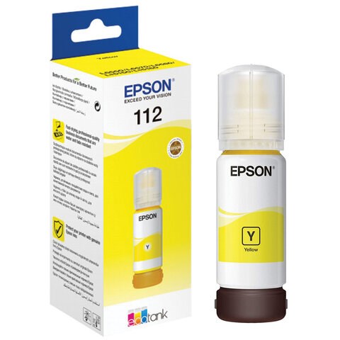 Чернила EPSON 112 (C13T06C44A) для СНПЧ EPSON L11160 /L15150 /L15160 /L6550/L6570, желтые, ОРИГИНАЛЬНЫЕ 363902 - фото 333377