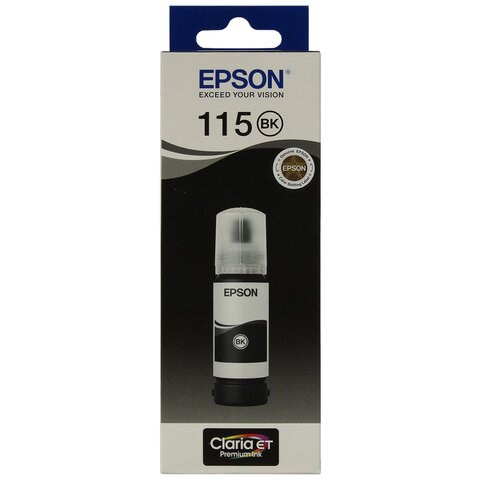 Чернила EPSON 115 (C13T07C14A) для СНПЧ L8160/L8180, черные пигментные, объем 70 мл, ОРИГИНАЛЬНЫЕ 364018 - фото 333432