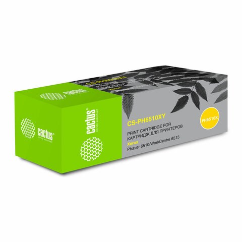 Картридж лазерный CACTUS (CS-PH6510XY) для Xerox Phaser 6510/WC6515, желтый, ресурс 4300 страниц 364134