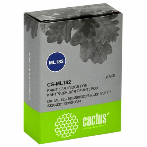 Картридж матричный CACTUS (CS-ML182) для Oki ML-182/192/280/320/390, черный 364170 - фото 333551