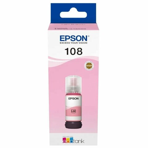Чернила EPSON 108 (C13T09C64A) для СНПЧ EPSON L8050 /L8100 /L18050, светло-пурпурные, ОРИГИНАЛЬНЫЕ 364536 - фото 333763