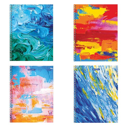 Тетрадь А4, 120 л., BRAUBERG гребень, клетка, обложка картон, "Painting", 404072 404072 - фото 334080