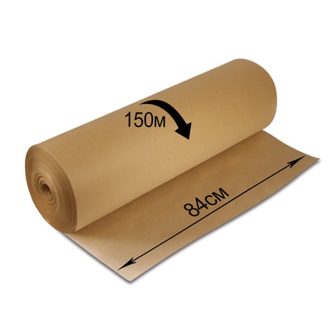 Крафт-бумага в рулоне, 840 мм x 150 м, плотность 78 г/м2, Марка А (Коммунар), BRAUBERG, 440147 440147 - фото 334430