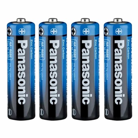 Батарейки КОМПЛЕКТ 4 шт., PANASONIC AA R6 (316), солевые, пальчиковые, в пленке, 1,5 В 450408 - фото 334454