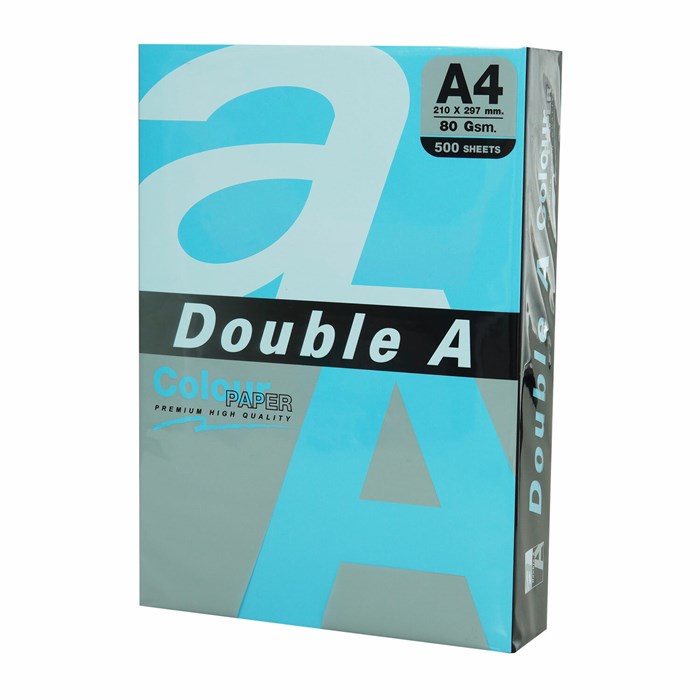 Бумага цветная DOUBLE A, А4, 80 г/м2, 500 л., интенсив, синяя 115126 - фото 334720