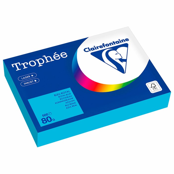 Бумага цветная CLAIREFONTAINE, А4, 80 г/м2, 500 л., интенсив, королевский синий, Франция, 1976PC 116722 - фото 334798