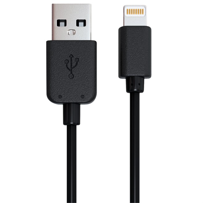 Кабель USB 2.0 – Lightning, 1 м, RED LINE, для подключения портативных устройств, черный 512609 - фото 335406