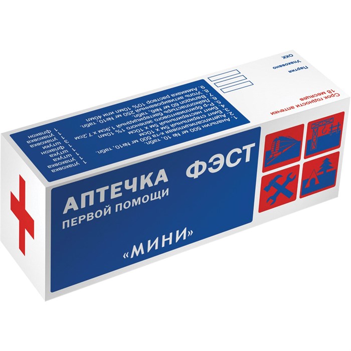 Аптечка первой помощи индивидуальная ФЭСТ, футляр полистирол, № 6 607672 - фото 336326