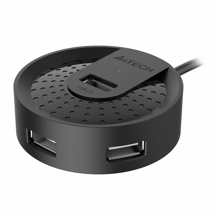 Хаб USB 2.0, 4 порта, черный, A4TECH HUB-20, 1874611 513942 - фото 337300