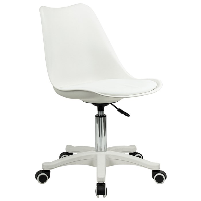 Кресло стул BRABIX "Eames MG-310 PL", пластик белый, экокожа белая, 532926 532926 - фото 337323