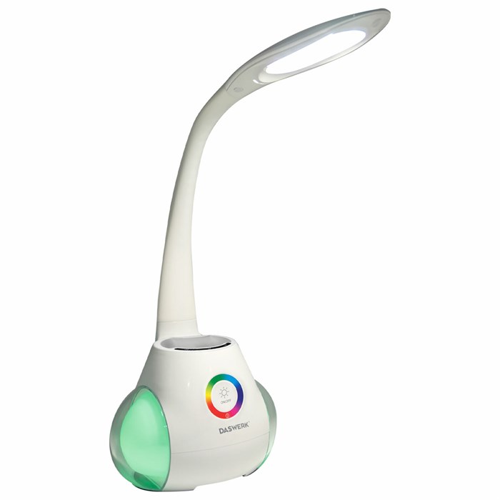Настольная лампа / светильник с органайзером и Bluetooth колонкой, LED, 6 Вт, белый, DASWERK (ДАСВЕРК), 238328 238328 - фото 337427