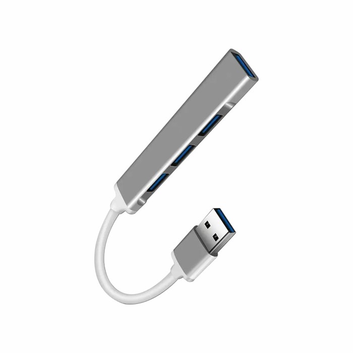 Хаб USB 2.0, 4 порта, серый, RED LINE, УТ000039263 513964 - фото 337571