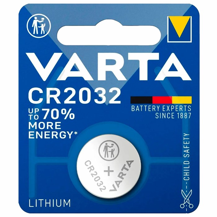 Батарейка литиевая VARTA ELECTRONICS CR2032 "таблетка, дисковая, кнопочная" 1 шт., блистер 457400 - фото 337820