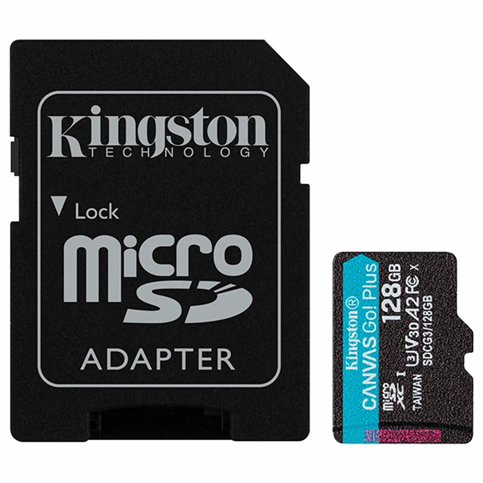Карта памяти microSDXC 128 GB KINGSTON Canvas Go Plus, UHS-I U3, 170 Мб/с (class 10), с адаптером, SDCG3/128Gb 514060 - фото 337918