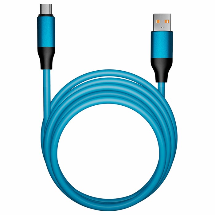 Кабель BOLD USB – Type-C, 1 м, 3 А, SMARTBUY, для быстрой зарядки и передачи данных, толстый, синий, 18126 514175 - фото 338272