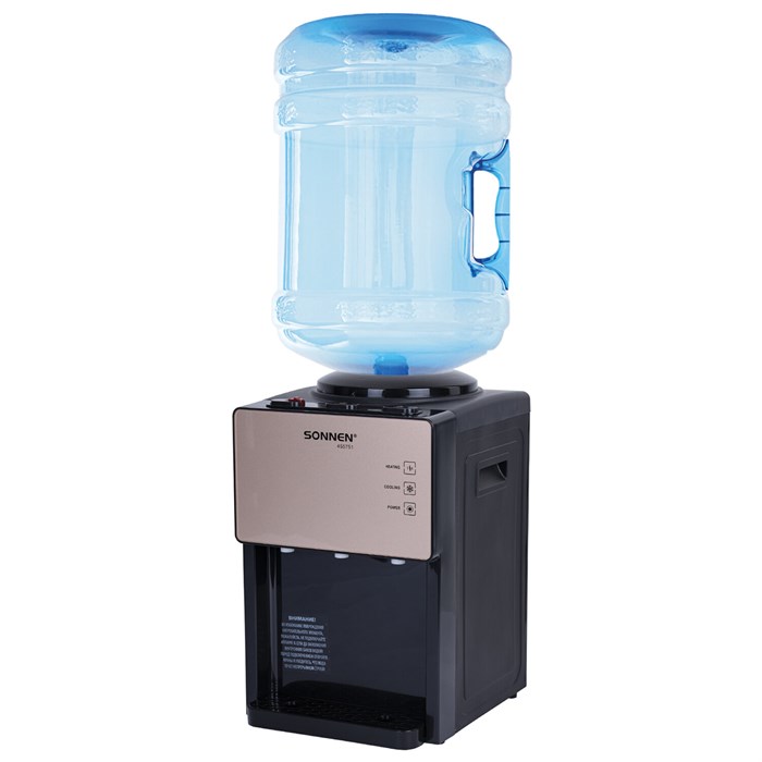 Кулер для воды SONNEN TSE-03BBP, настольный, НАГРЕВ/ОХЛАЖДЕНИЕ ЭЛЕКТРОННОЕ, 3 крана, черный/бежевый, 455751 455751 - фото 338461