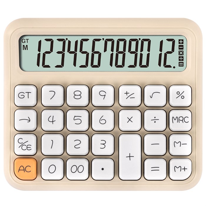 Калькулятор настольный BRAUBERG KW-1000-BG (152x132 мм), 3D-кнопки, 12 разрядов, бежевый, 272957 272957 - фото 339391