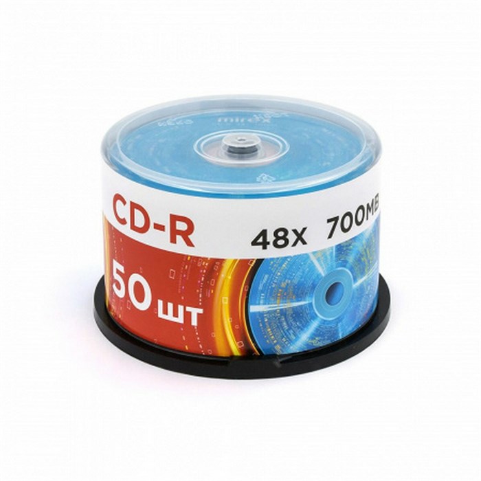 Диски CD-R MIREX, 700 Мб, 48x, Cake Box (упаковка на шпиле), КОМПЛЕКТ 50 шт., UL120051A8B 514023 - фото 339770