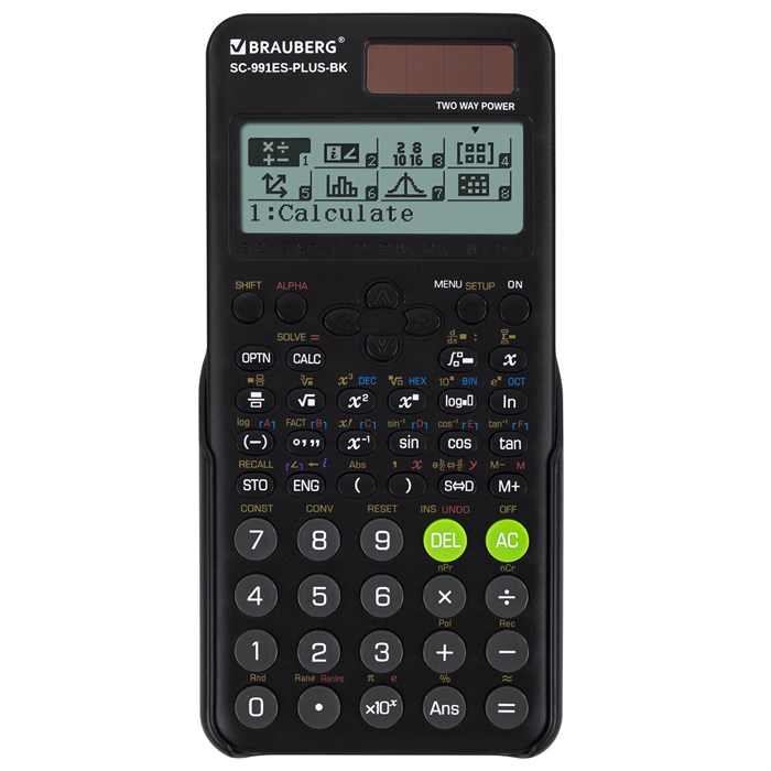 Калькулятор инженерный BRAUBERG SC-991ES-PLUS-BK (164х80 мм), 552 функции, 10+2 разряда, ЧЕРНЫЙ, 272651 272651 - фото 340115